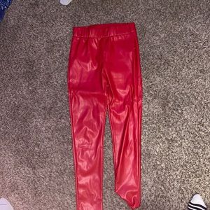 Red leather pants. Worn once